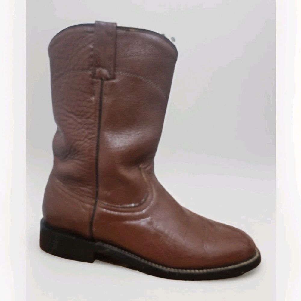 Cowtown Mens 7D Brown Leather Roper Boots Western Cowboy Style 2802 Handcrafted